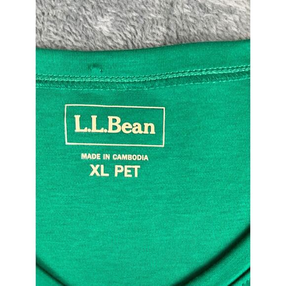 L.L.Bean Women’s XL Green V‑Neck Tee Excellent - Picture 2 of 9